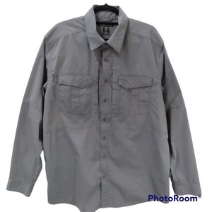 5.11 Tactical Button Front Men's Outdoor Gray Shirt Size Large